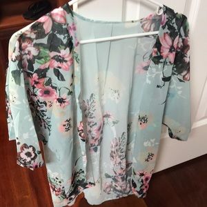 Sheer print cover top